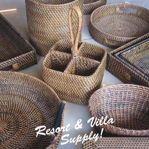 Rattan amenities are eco-friendly table top collection is made from rattan, specially crafted for luxury villas, beachside resorts, and hotels in Thailand.