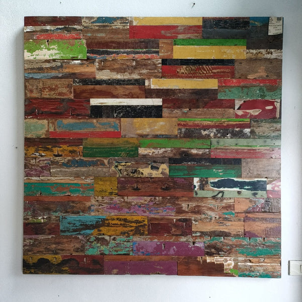 Boat Wood Wall Panel SDquare 120x120cm