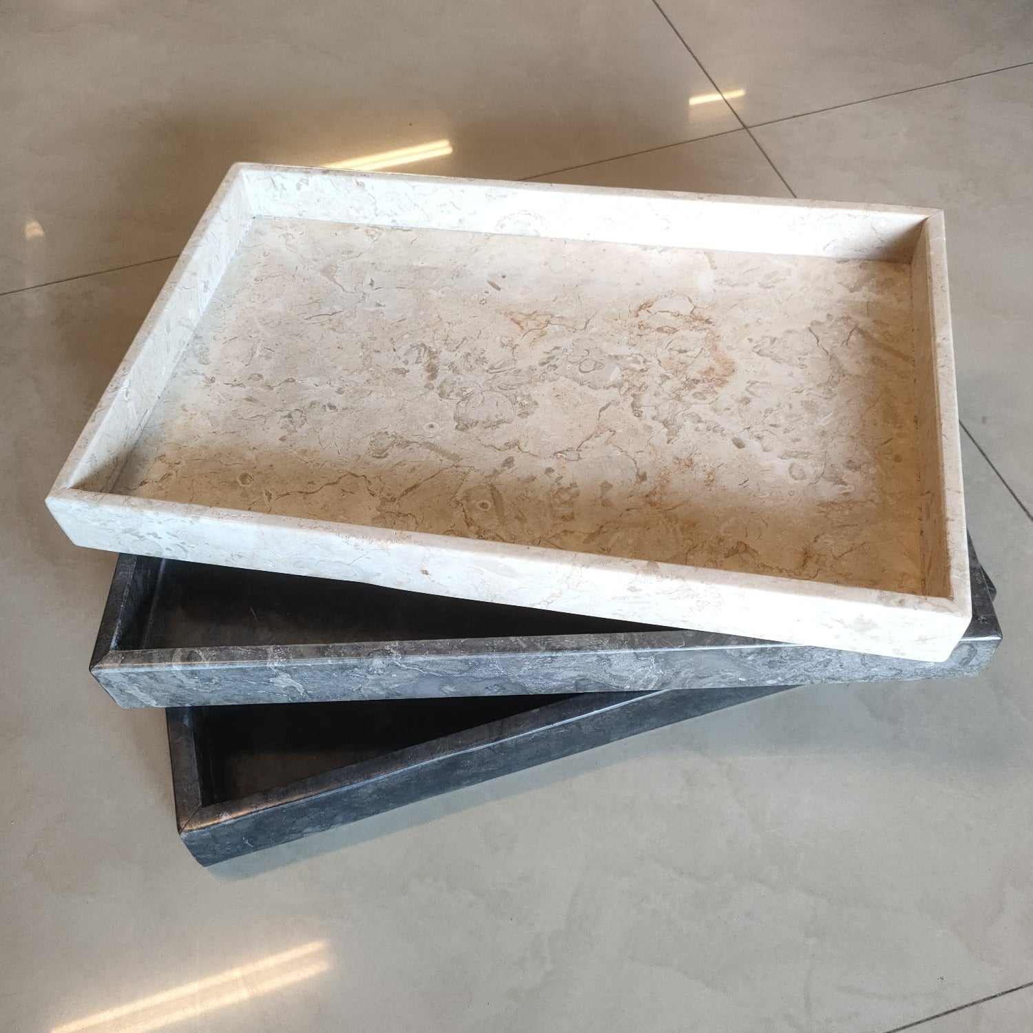 Marble Tray - Bathroom Countertop 25x40cm