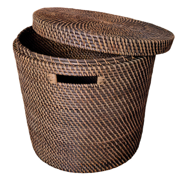Laundry baskt / rattan dark brown