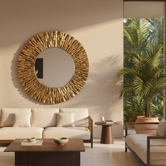 Hand-Carved Teak Mirrors and Wall Art for Thailand Villas