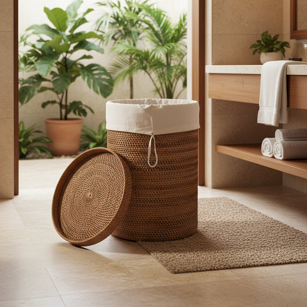 Rattan Laundry Hamper Zee Zee Interior