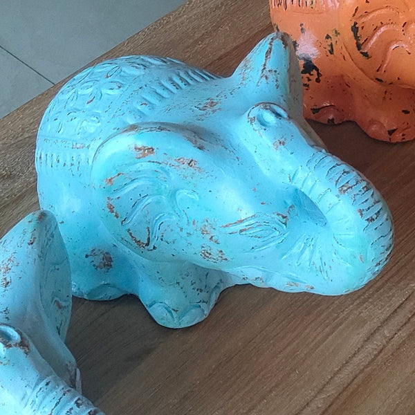 Blue Décor Elephant Ornament 