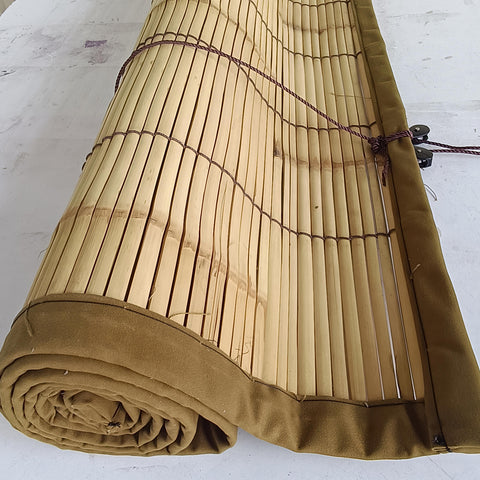 Bamboo Blind Natural with Beige Border