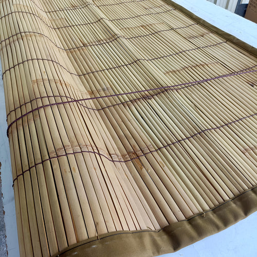 Natural Bamboo Roller Blind with Sunroof Border.