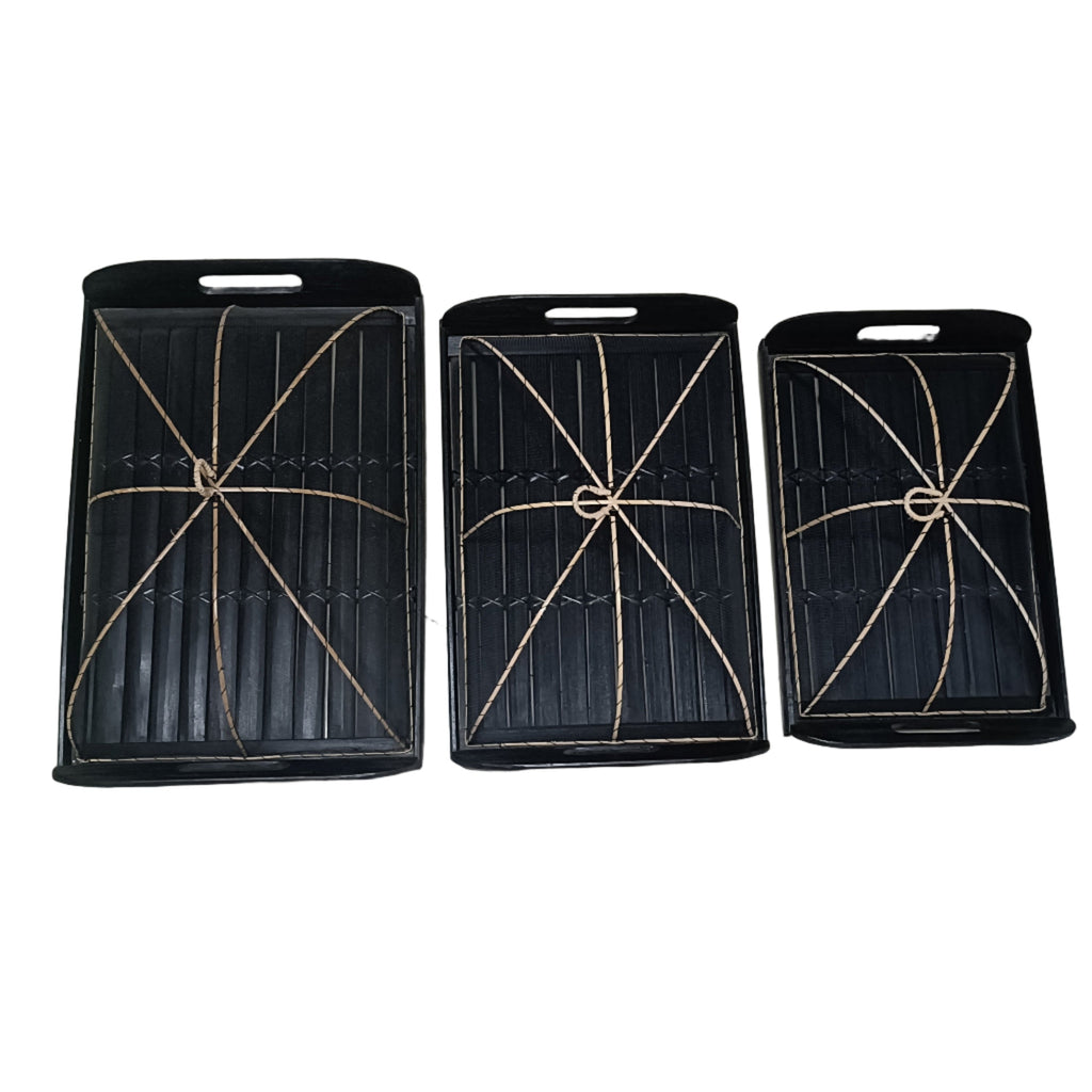 Bamboo Food Cover BLK Rectangle- Hospitality Supply