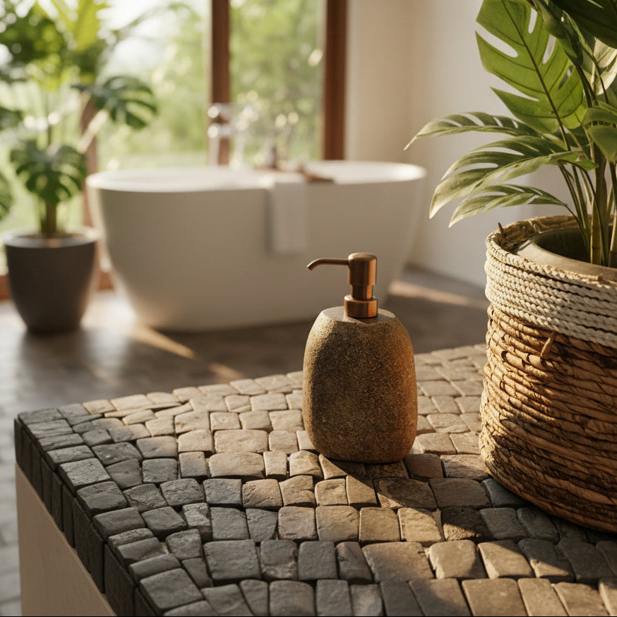 Canine Black Alor Interlocking Pebble Mosaic Tiles