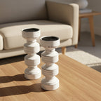 Handcrafted Wooden Candle Holder Set — 3 Pieces