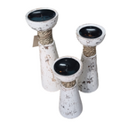 Handcrafted Wooden Candle Holder Set — 3 Pieces