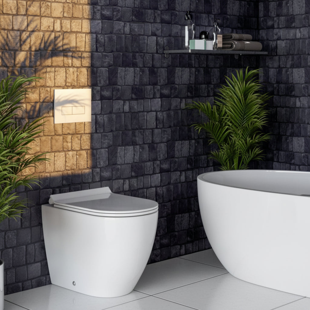 Canine Black Alor Interlocking Pebble Mosaic Tiles