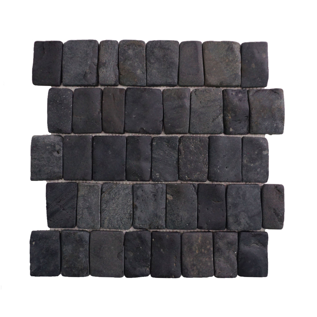 Canine Black Alor Interlocking Pebble Mosaic Tiles