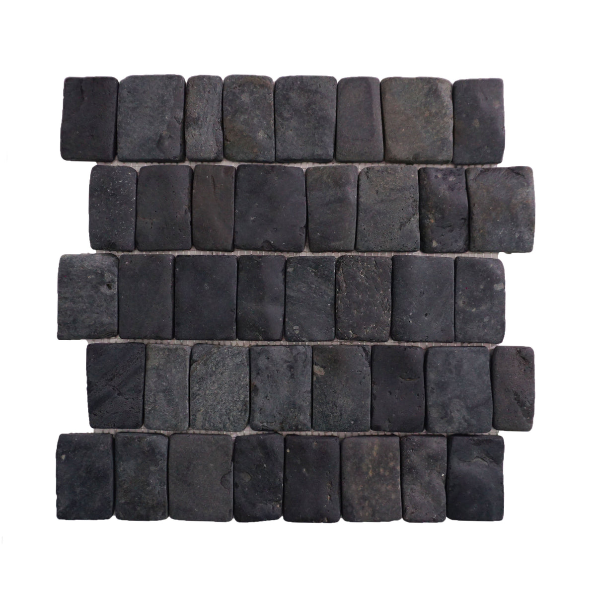 Canine Black Alor Interlocking Pebble Mosaic Tiles