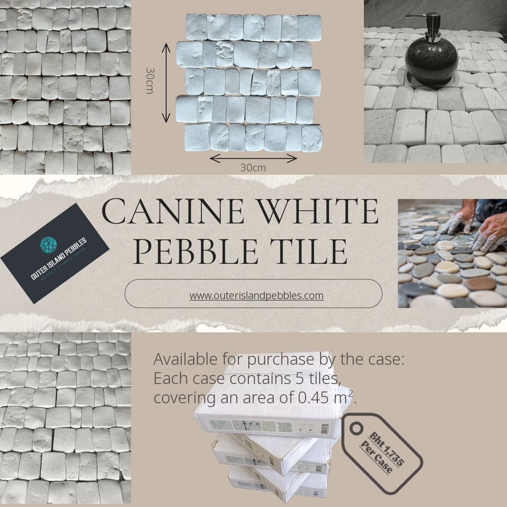 Canine White Interlocking Pebble Tiles