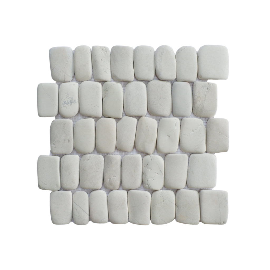 Canine White Interlocking Pebble Tiles