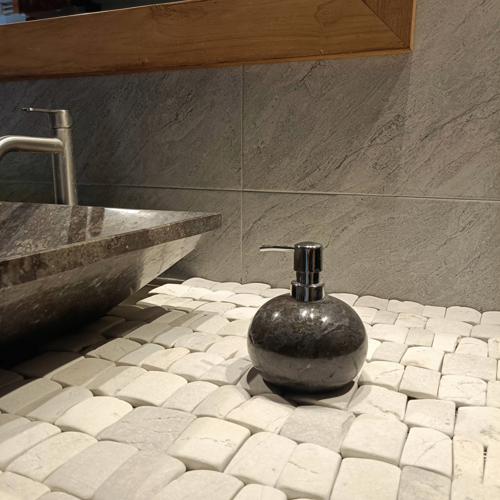 Canine White Interlocking Pebble Tiles