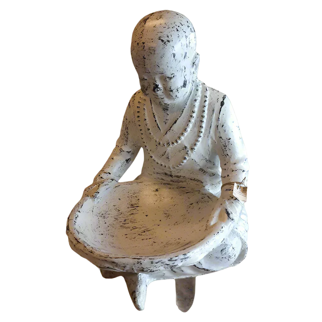Sitting Prey Man - White Antique 