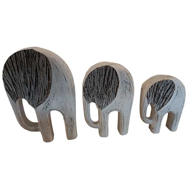 Decorative Wooden Elephant Family