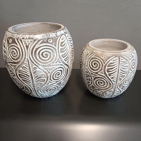 Koh Vase Set - Ethnic Carved