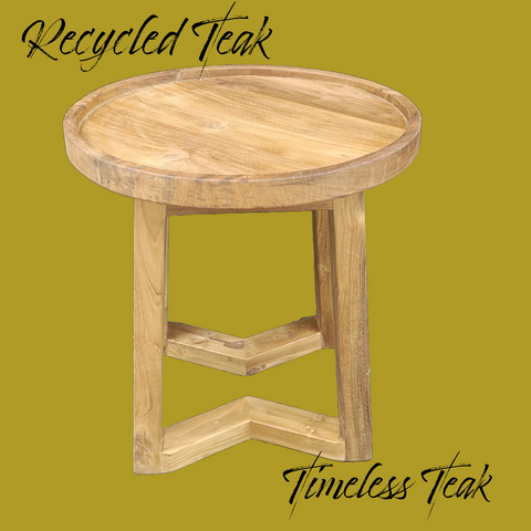 Recycled Teak Wood Side Table - Living