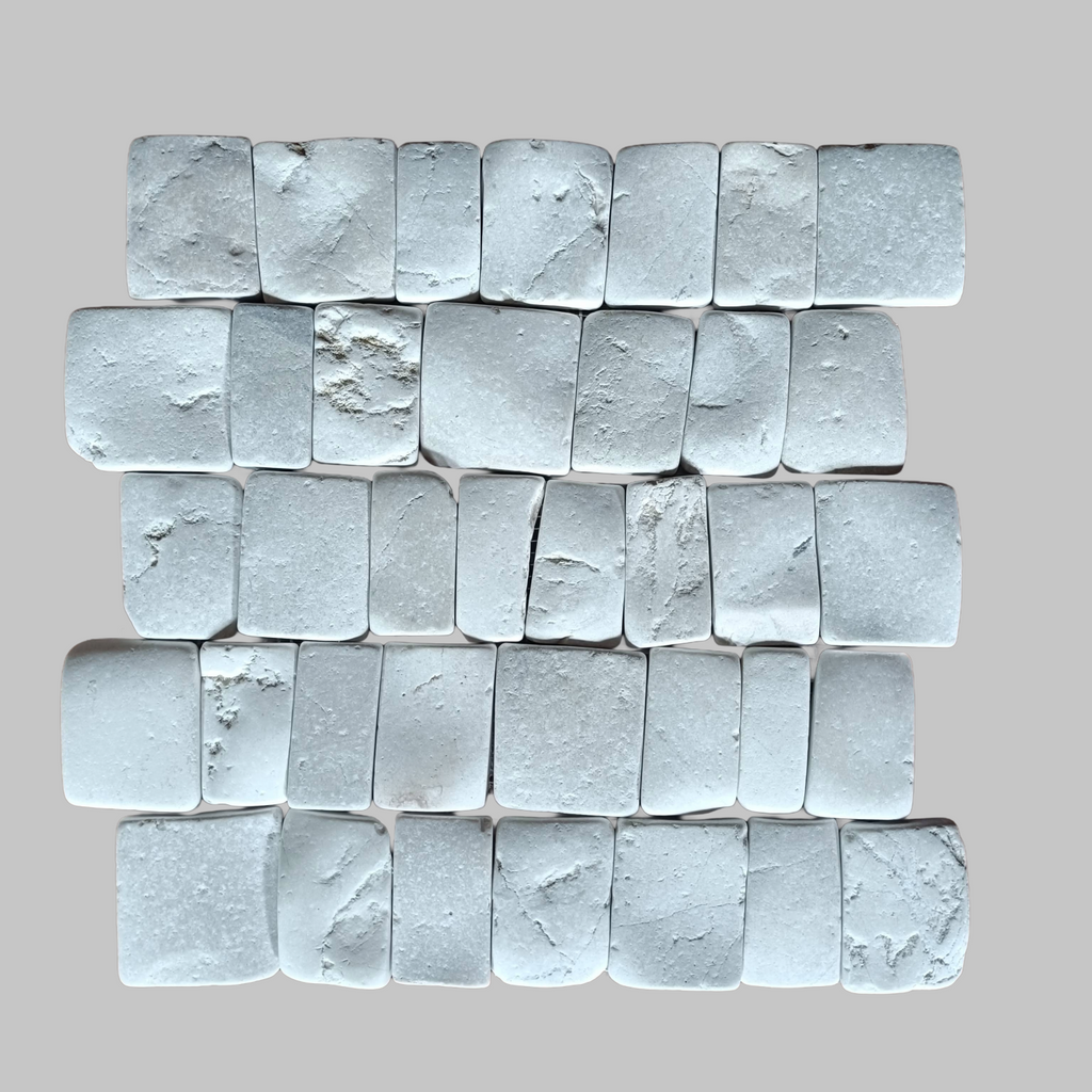 Canine White Interlocking Pebble Tiles