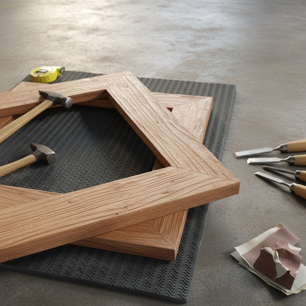 Teak Wood Mirror Frame.