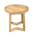 Recycled Teak Round wooden side table .