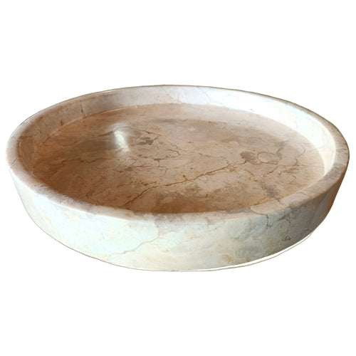 Amenities Tray - Round Classic - Cream Marble for Hospitality
