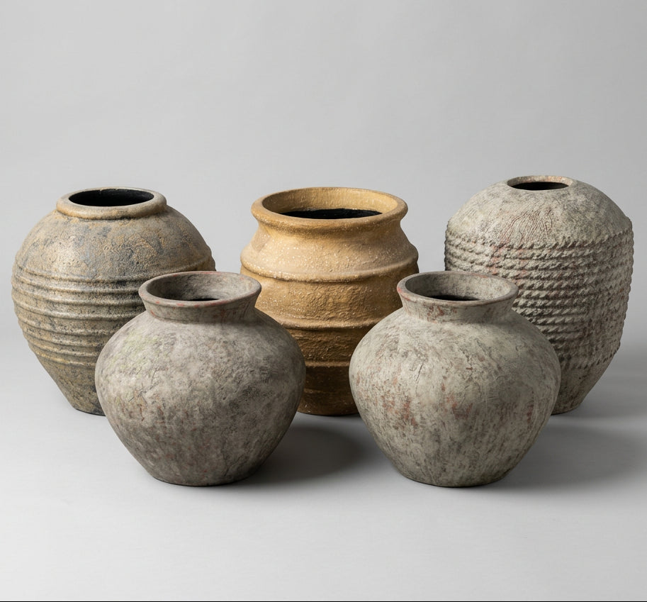 Zee Zee Interior 
Rustic Stone Finished Pottery Collection