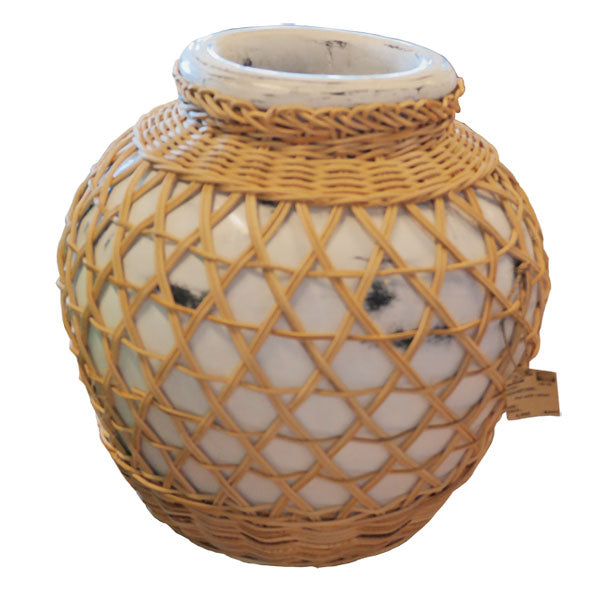 Decorative Pot- Rattan Weave
