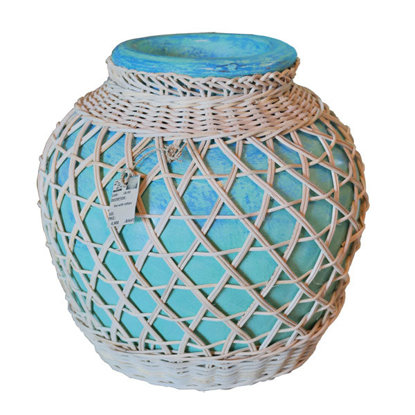Decorative Pot- Rattan Weave