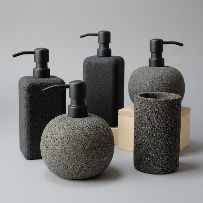 Soap Dispenser - Black Lava Rock