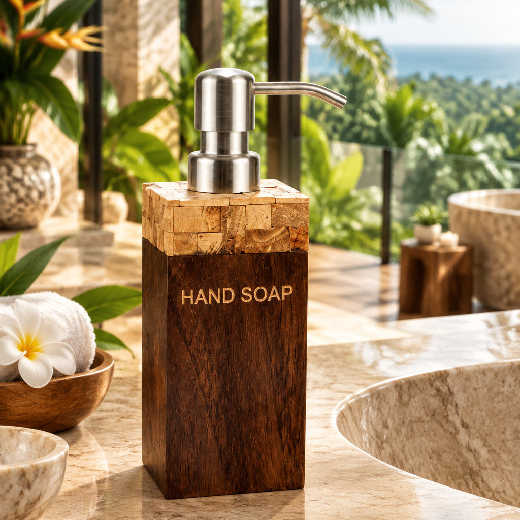 Coconut Shell Amenity Set – Caramel Brown