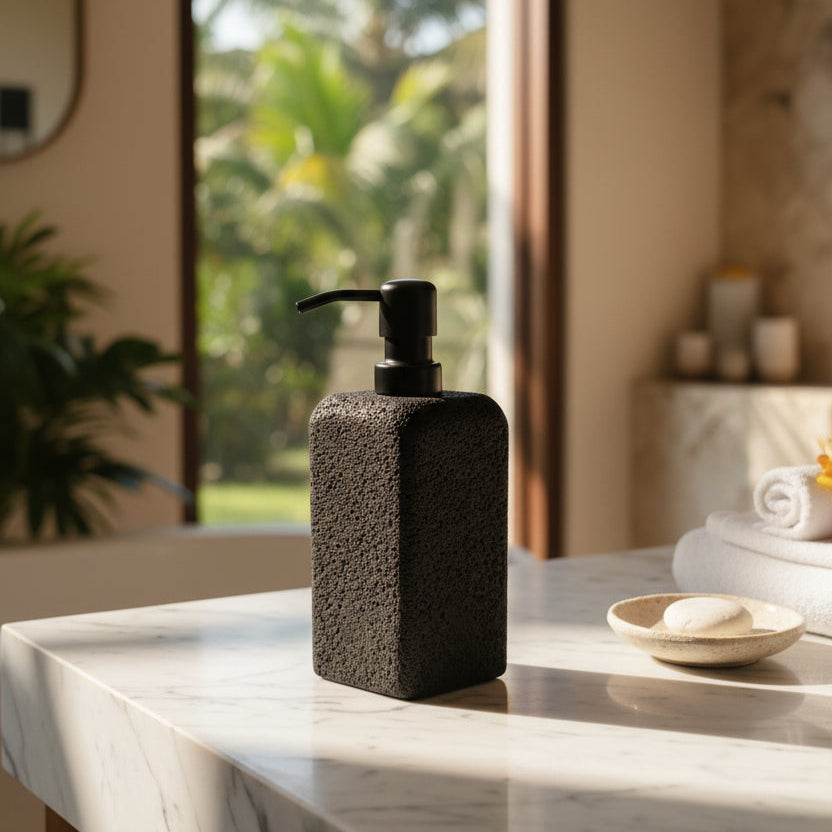 Soap Dispenser - Black Lava Rock