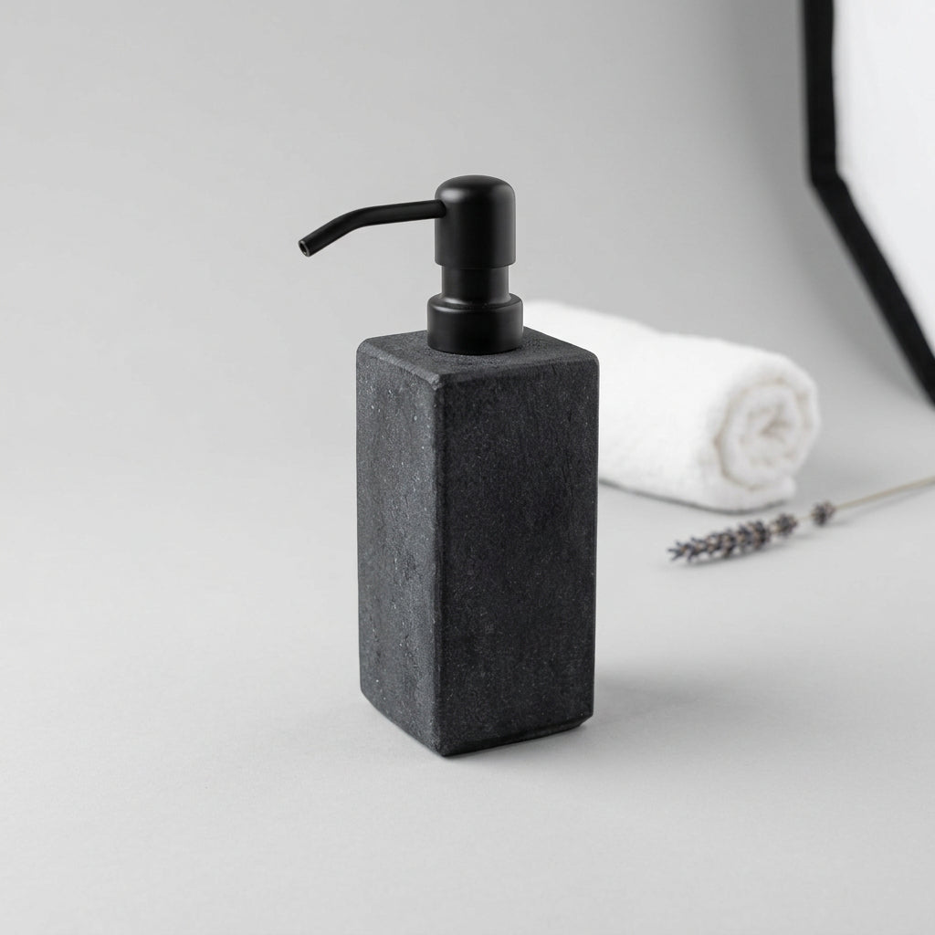 Black Lava Stone Soap Dispenser
