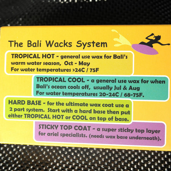Bali Wacks - Surf Wax TROPICAL HOT WATER (24 degrees Celsius and above)