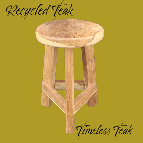 Recycled Teak Wood Stool - TRI