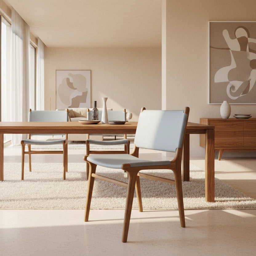 Teak & Leather Dining Chair