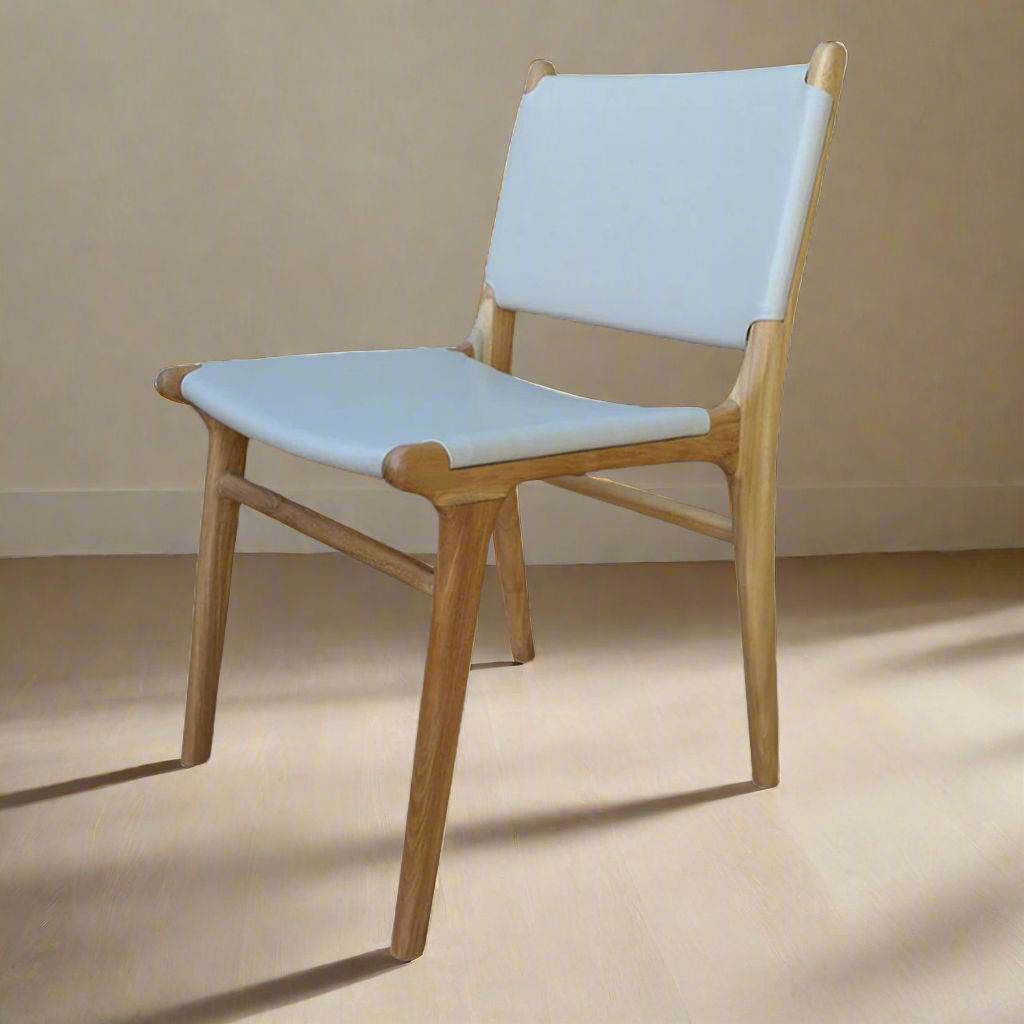 Teak & Leather Dining Chair