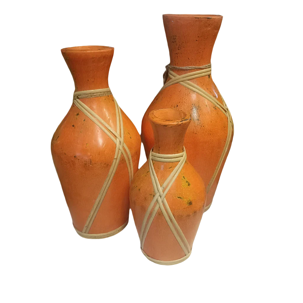 Terracotta Vase Set of Three - Home Decor