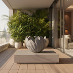 Terrazzo Pottery  Leaf Design - Outdoor Pottery