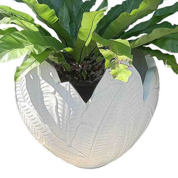 Terrazzo Pottery  Leaf Design - Outdoor Pottery
