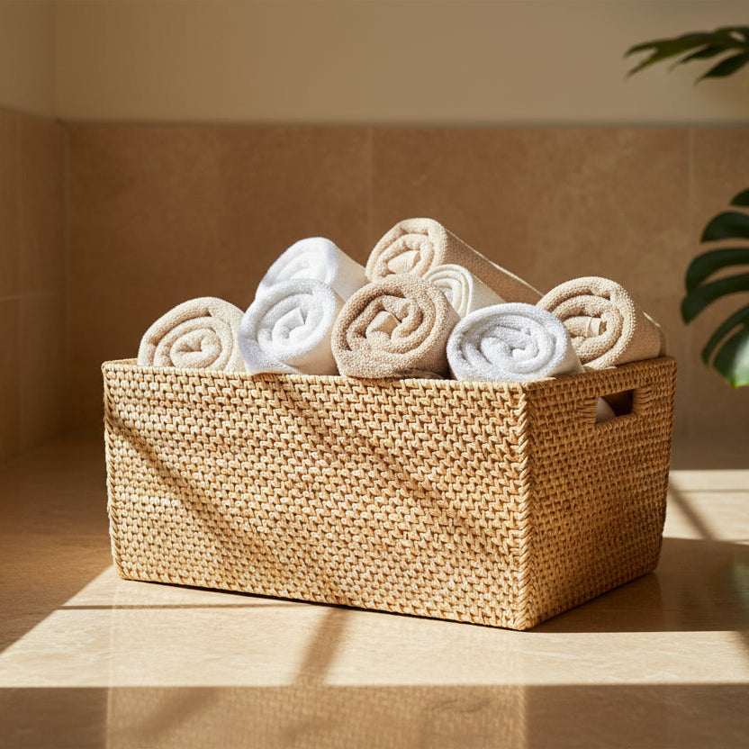 Towel Basket/Rattan.