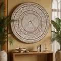Ethinic wall art on living room wall of Phuket Villa