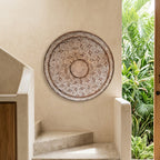 Hand-Carved Wooden Decorative Plate 58cm