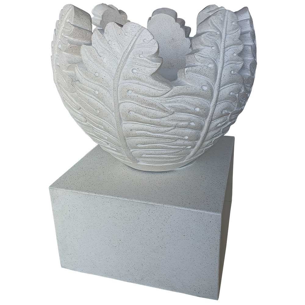 Terrazzo Pottery  Leaf Design - Outdoor Pottery