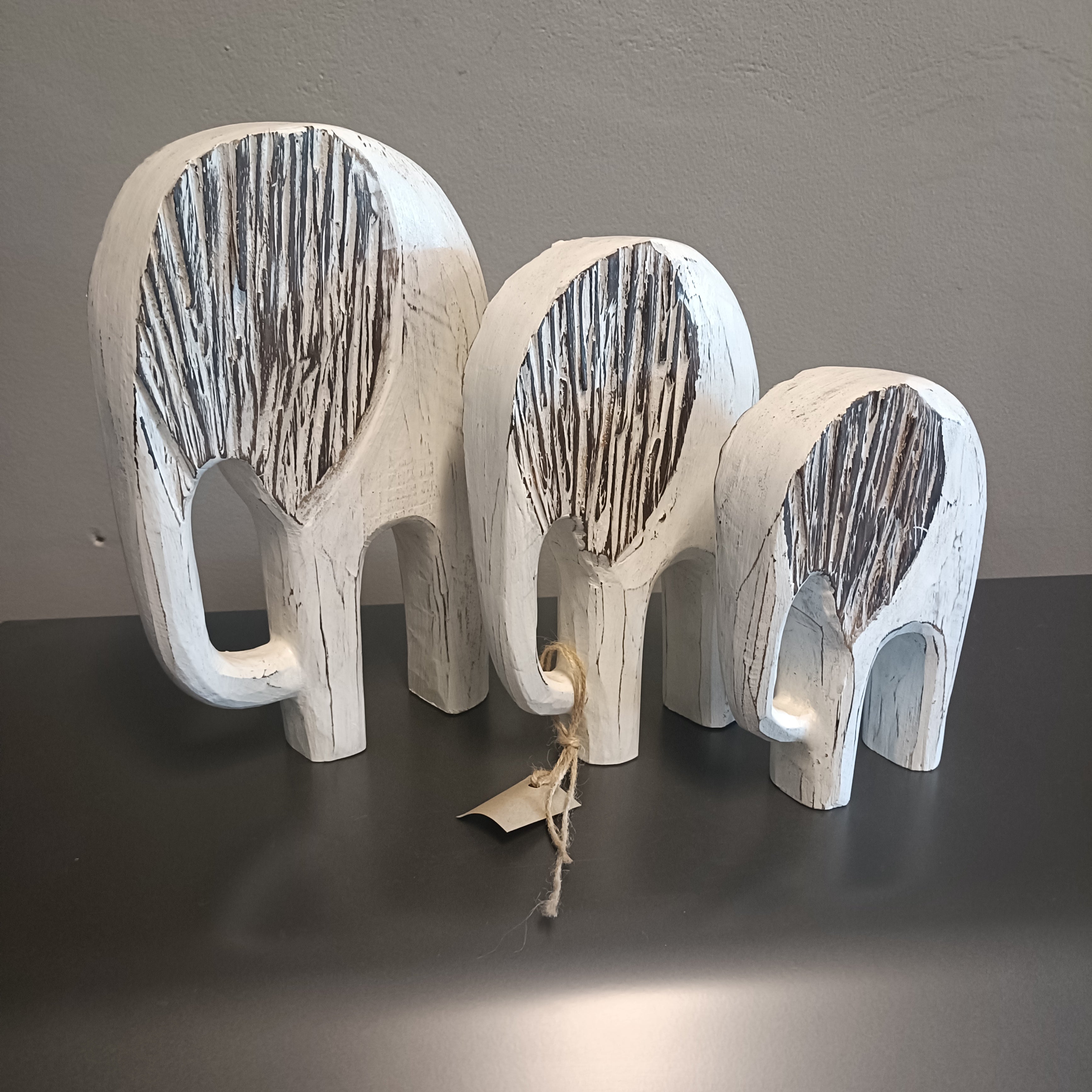 Decorative Thai Wooden Elephant Family