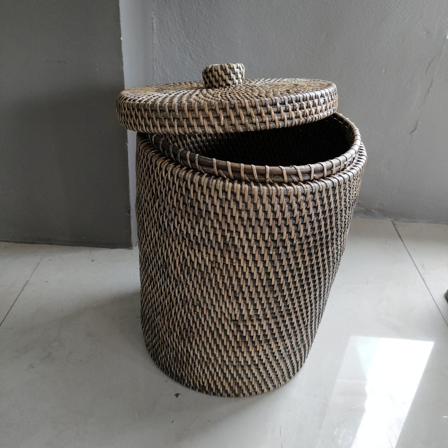 Waste paper basket - Blk-Brown