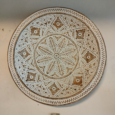 Wall Art Crafted Decorative Plate - Hand Carved 