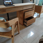 Compact Desk Side table 2 drawers
