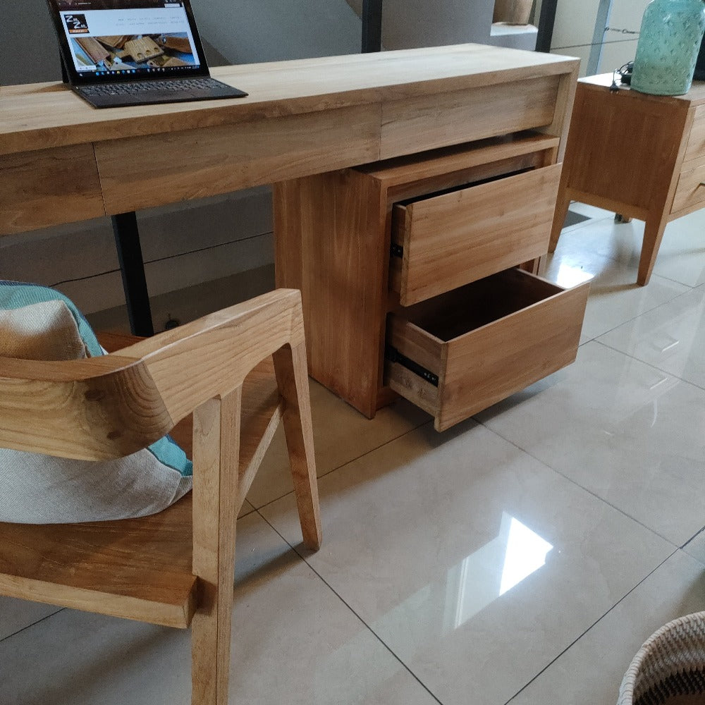 Compact Desk Side table 2 drawers